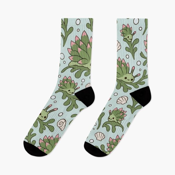 Item preview, Leaf Sheep Sea Slug Seamless Pattern | Cute Kawaii Ocean Creature Repeat designed and sold by StickyGuys.