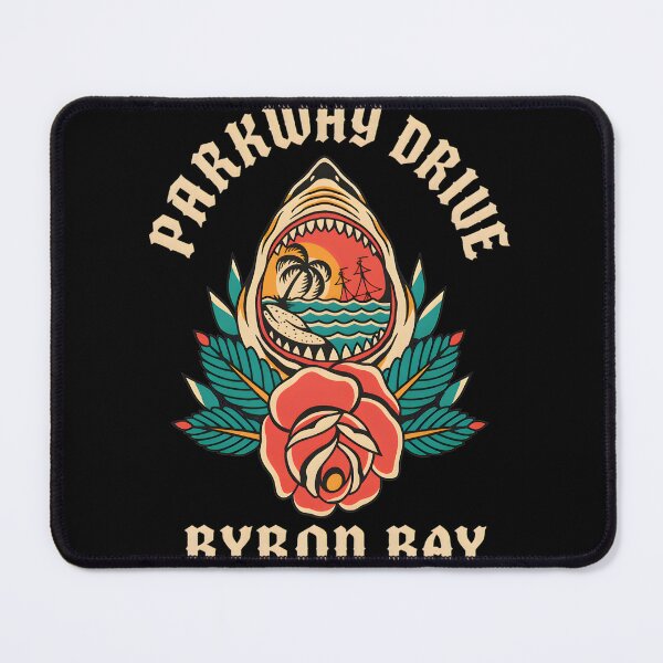 Item preview, Parkway Drive Byron Bay Shark Rose Sunset Vibe designed and sold by sil-gen-rove.