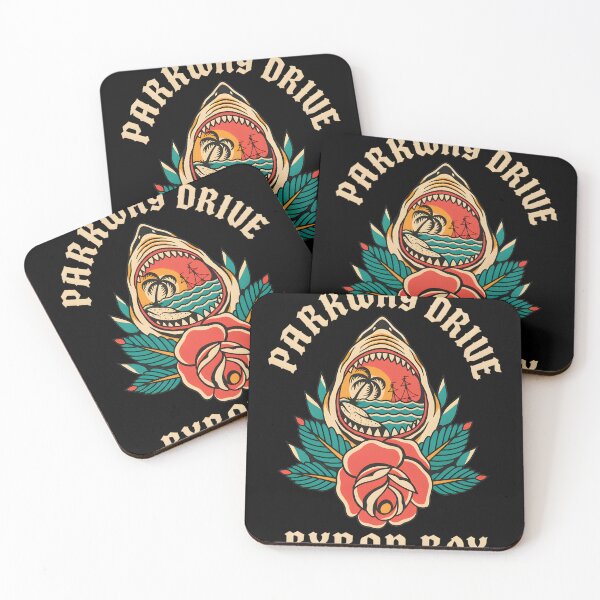 Item preview, Parkway Drive Byron Bay Shark Rose Sunset Vibe designed and sold by sil-gen-rove.