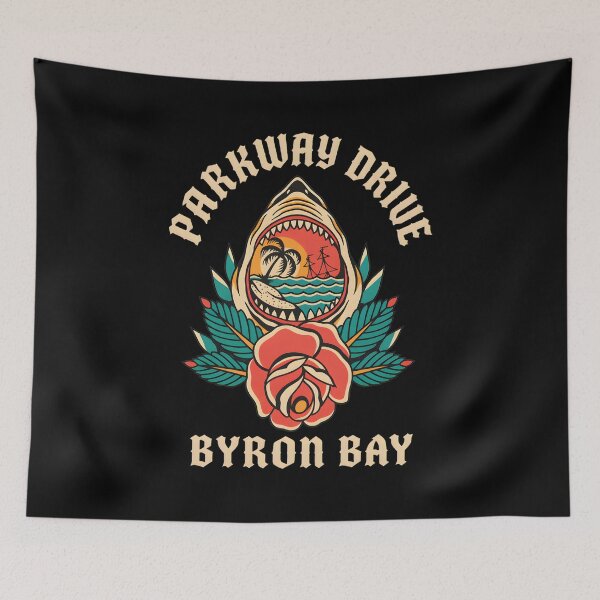 Item preview, Parkway Drive Byron Bay Shark Rose Sunset Vibe designed and sold by sil-gen-rove.