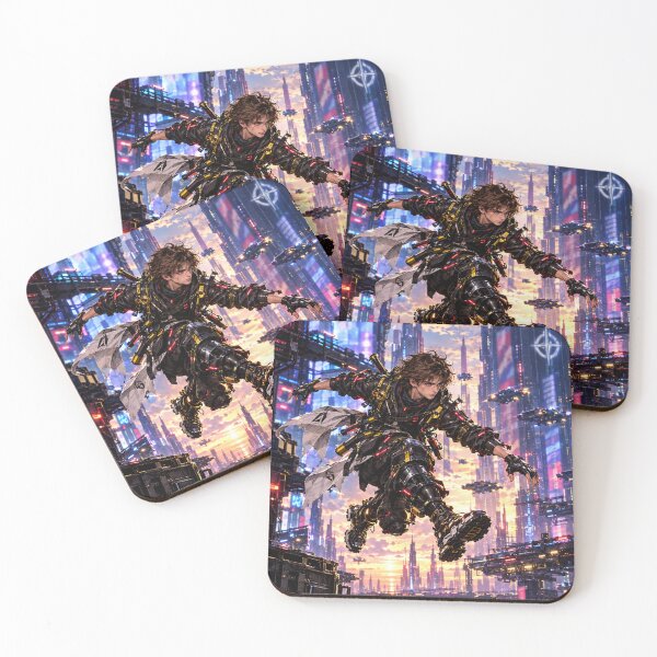 Item preview, Danix Cyberpunk Rooftop Jump Poster Design designed and sold by Kenzie & Co.