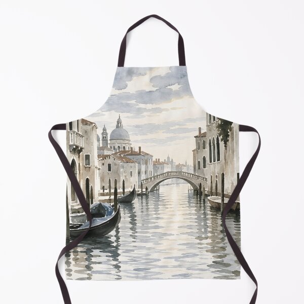 Item preview, Venice Canal Watercolor with Gondolas and Historic Architecture designed and sold by GutyzDesignsES.
