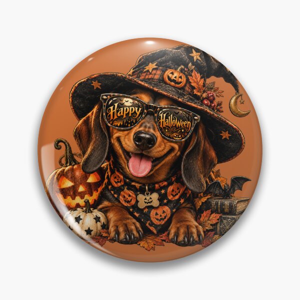 Item preview, Cute Dachshund Witch Halloween Sunglasses Art – Funny Weiner Dog Print designed and sold by MagicMakerPh.