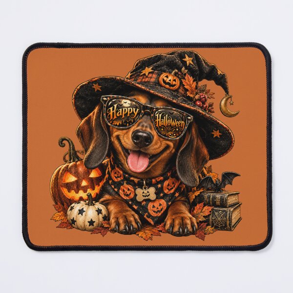 Item preview, Cute Dachshund Witch Halloween Sunglasses Art – Funny Weiner Dog Print designed and sold by MagicMakerPh.