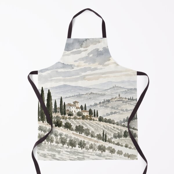 Item preview, Tuscan Countryside Watercolor with Cypress Trees and Villas designed and sold by GutyzDesignsES.
