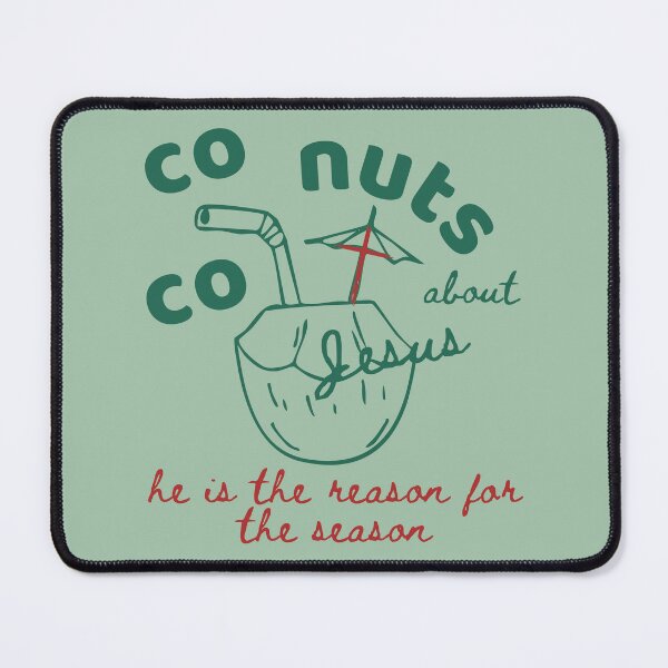 Item preview, Coconuts About Jesus the Reason for the Season Tropical Christmas Beach Holiday Red and Green Doodle designed and sold by Forevermore.