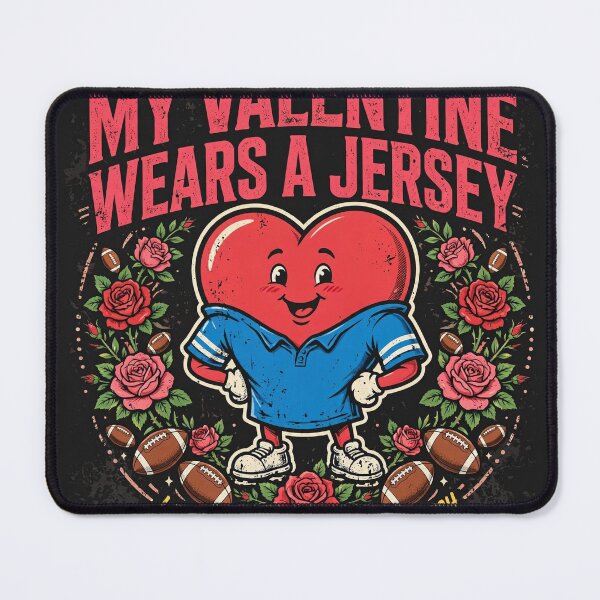 Item preview, My Valentine Wears A Jersey Funny Football Shirt designed and sold by HeisBarryy.