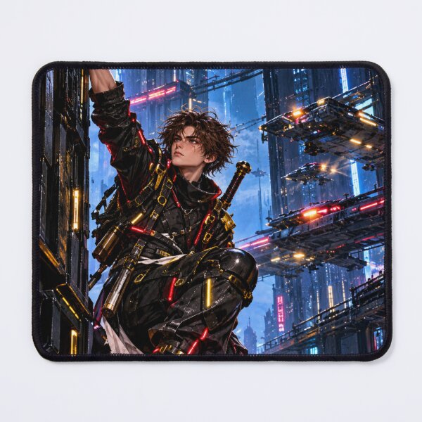 Item preview, Danix Cyberpunk Wall Climb Poster Design designed and sold by Kenzie & Co.