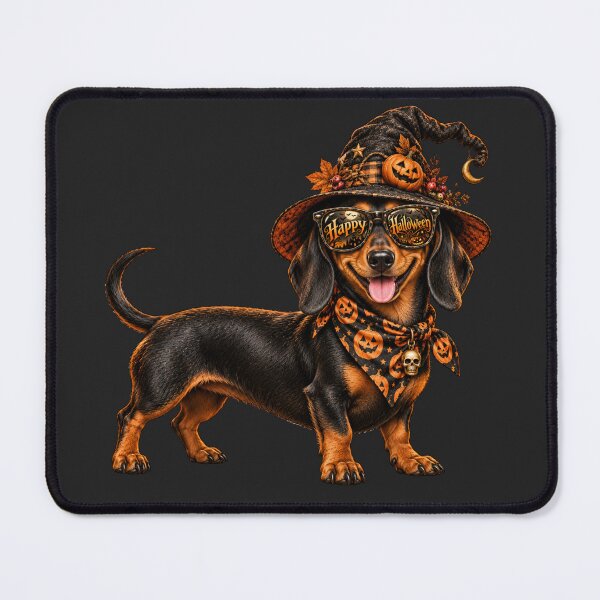 Item preview, Dachshund Witch Halloween Sunglasses Art – Cute Weiner Dog Sticker Print designed and sold by MagicMakerPh.