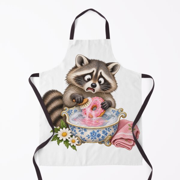 Item preview, Raccoon Washing a Doughnut - A Delicious Mistake designed and sold by Wonderwoven Studio.