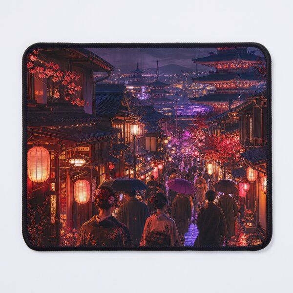Item preview, Kyoto Night Rain – Traditional Japanese Street designed and sold by vekotpu.