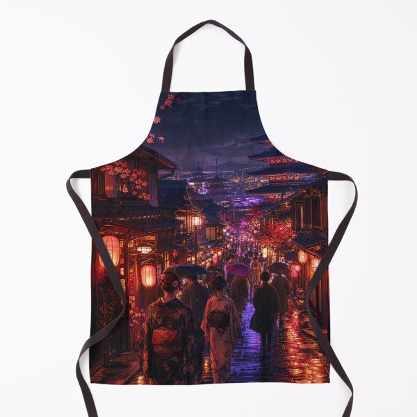 Item preview, Kyoto Night Rain – Traditional Japanese Street designed and sold by vekotpu.