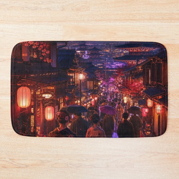 Item preview, Kyoto Night Rain – Traditional Japanese Street designed and sold by vekotpu.