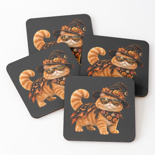Item preview, Cute Ginger Cat Witch Halloween Sunglasses Art – Funny Kitty Print designed and sold by MagicMakerPh.