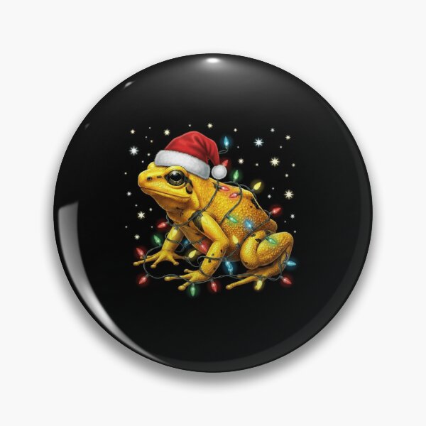 Item preview, Golden Christmas Frog Tangled in Colorful Holiday Lights designed and sold by MiALopezArt.