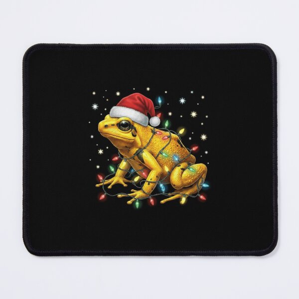 Item preview, Golden Christmas Frog Tangled in Colorful Holiday Lights designed and sold by MiALopezArt.