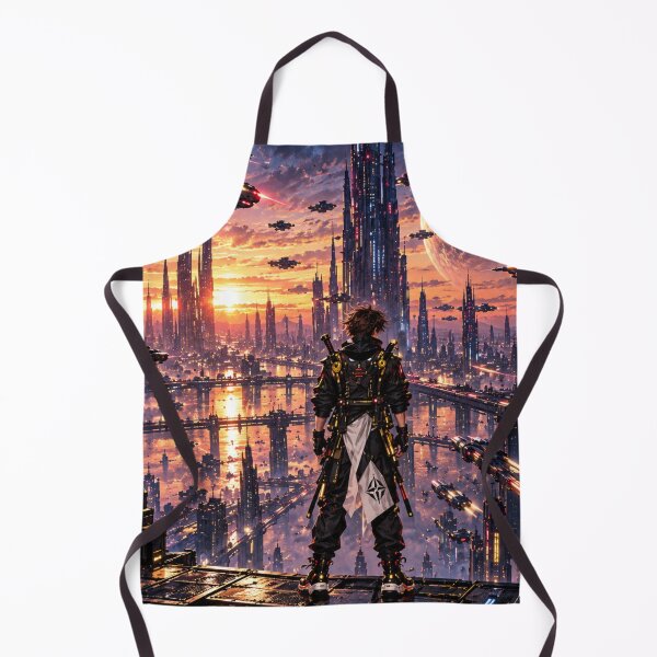 Item preview, Danix Cyberpunk Sunset Skyline Poster Design designed and sold by Kenzie & Co.