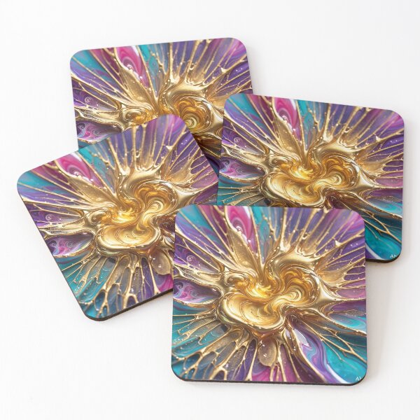 Item preview, GOLDEN BLOOM•FLUID RESIN ART•COSMIC FLOWER•ABEL LUGO•LSV designed and sold by Lugo Sunset Visions.