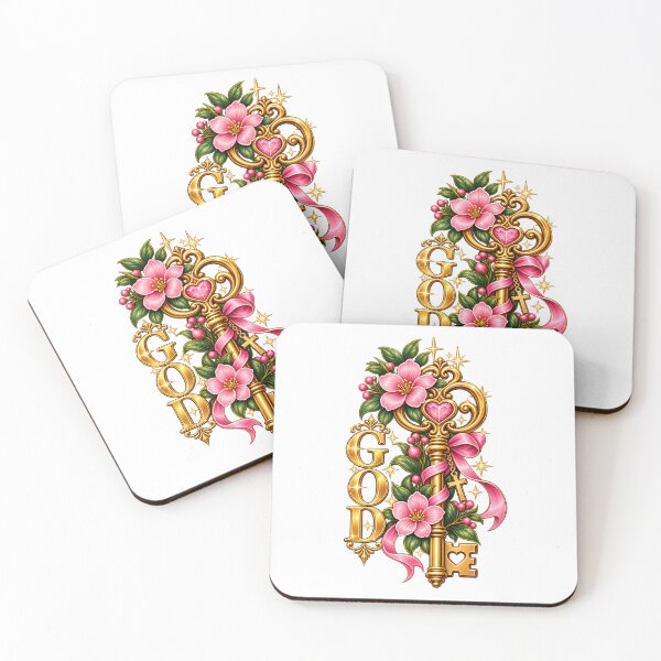 Item preview, GOD floral gold key  designed and sold by OCD_JESSICA.