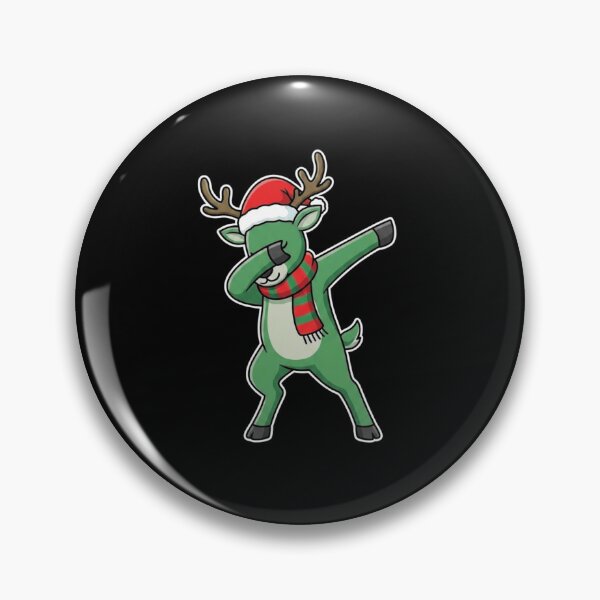 Item preview, Dabbing Christmas Reindeer in Santa Hat and Plaid Scarf designed and sold by MiALopezArt.
