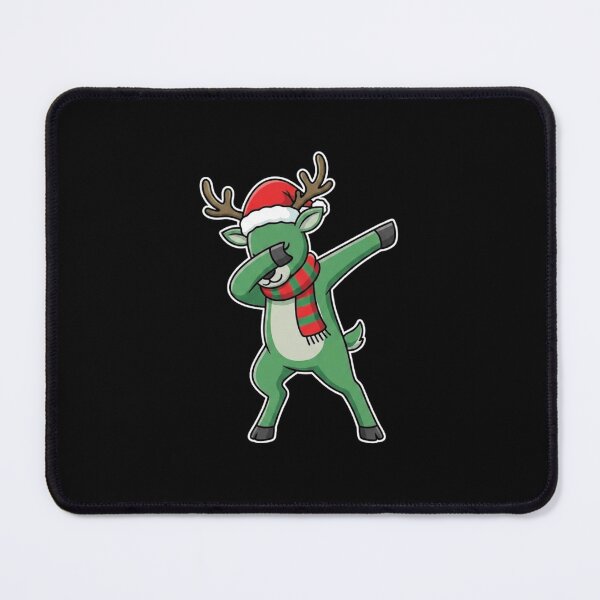 Item preview, Dabbing Christmas Reindeer in Santa Hat and Plaid Scarf designed and sold by MiALopezArt.