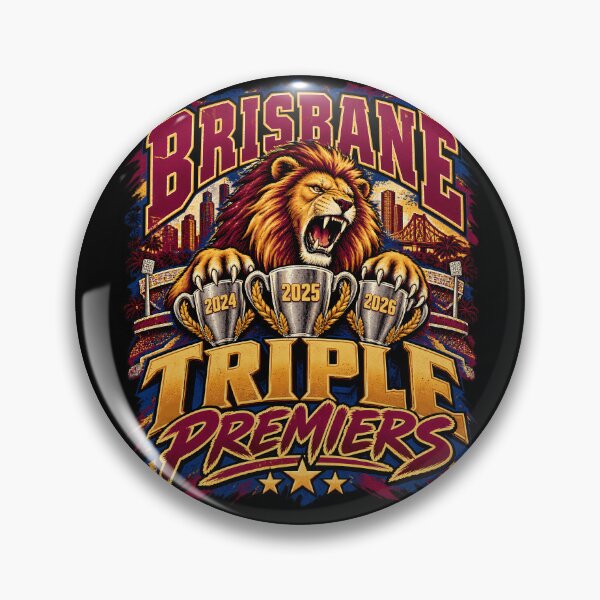Item preview, Brisbane Lions Triple Premiers 2024 2025 2026 Retro Bootleg designed and sold by Partees  4 U!.