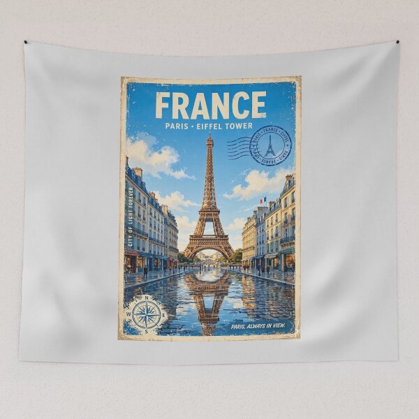 Item preview, France – Eiffel Tower Paris Vintage Travel | Romantic City Lights & French Elegance designed and sold by DibujandoPorfa.