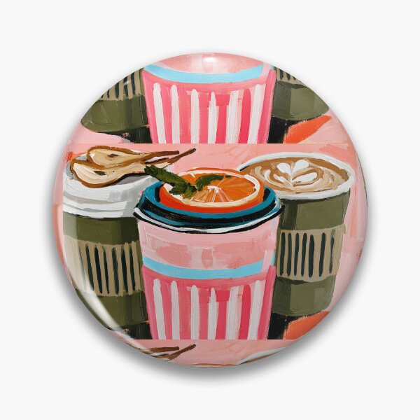Item preview, Vibrant Fall Coffee Cups with Dried Orange and Pear Garnishes in a Colorful Autumn Beverage Display designed and sold by OlfactoART Studio.