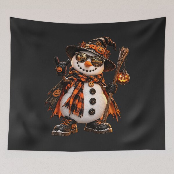 Item preview, Rocker Witch Snowman Halloween Sunglasses Art – Funny Seasonal Print designed and sold by MagicMakerPh.