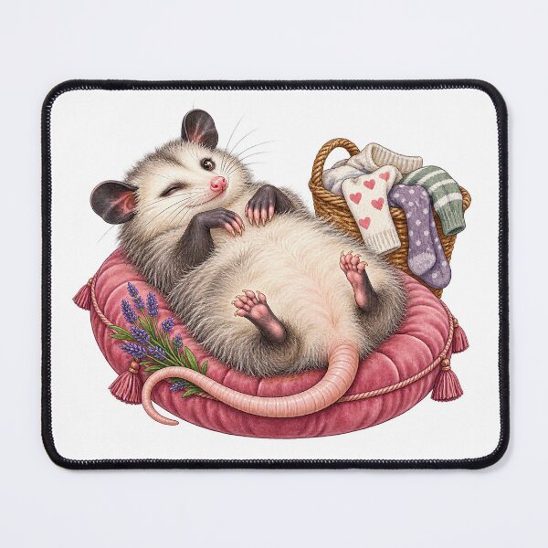 Item preview, Dramatic Opossum Avoiding Laundry designed and sold by Wonderwoven Studio.