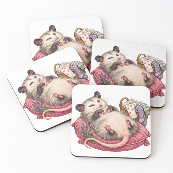 Item preview, Dramatic Opossum Avoiding Laundry designed and sold by Wonderwoven Studio.