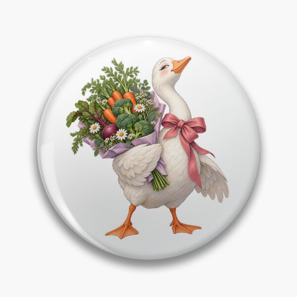 Item preview, Romantic Goose with a Vegetable Bouquet designed and sold by Wonderwoven Studio.