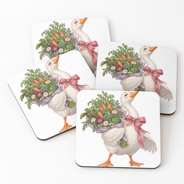 Item preview, Romantic Goose with a Vegetable Bouquet designed and sold by Wonderwoven Studio.