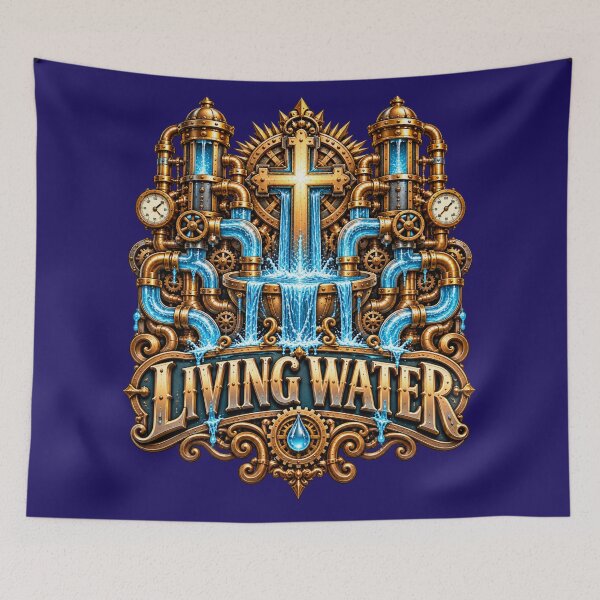 Item preview, Living Water, Christian Steampunk Style designed and sold by TheBibleStop.