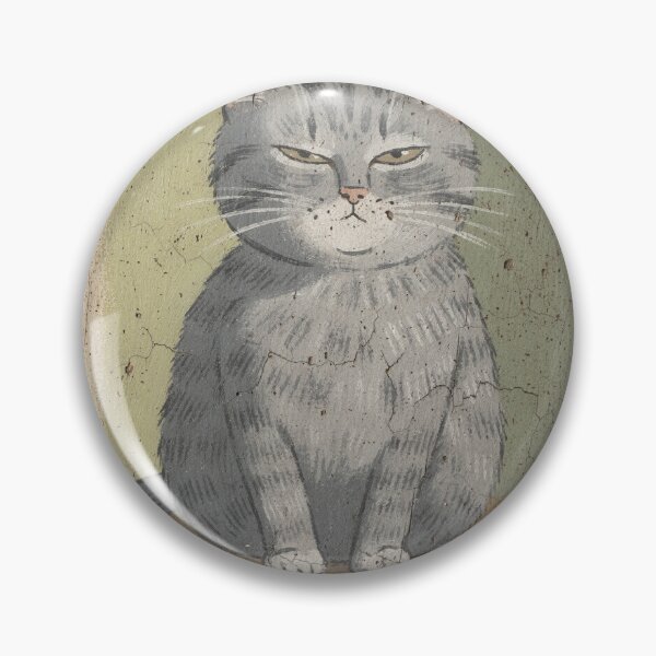Item preview, Chubby Grey Cat Squinting at the Morning designed and sold by PictorialWhimsy.