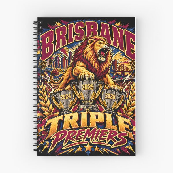 Item preview, Brisbane Lions Triple Premiers 2024 2025 2026 Retro Lions designed and sold by Partees  4 U!.