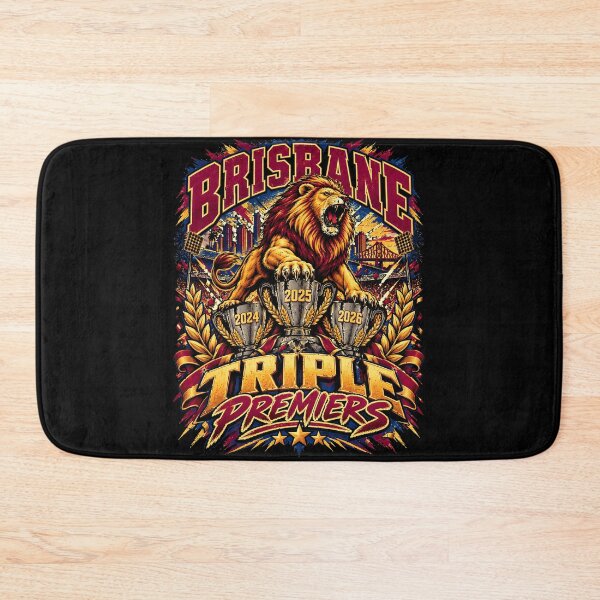 Item preview, Brisbane Lions Triple Premiers 2024 2025 2026 Retro Lions designed and sold by Partees  4 U!.
