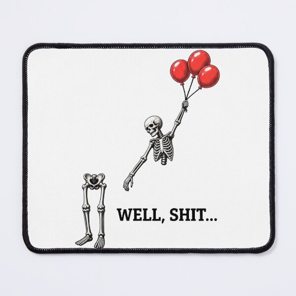 Item preview, Well Shit Funny Skeleton Lost Balloon Halloween designed and sold by art-jendi.