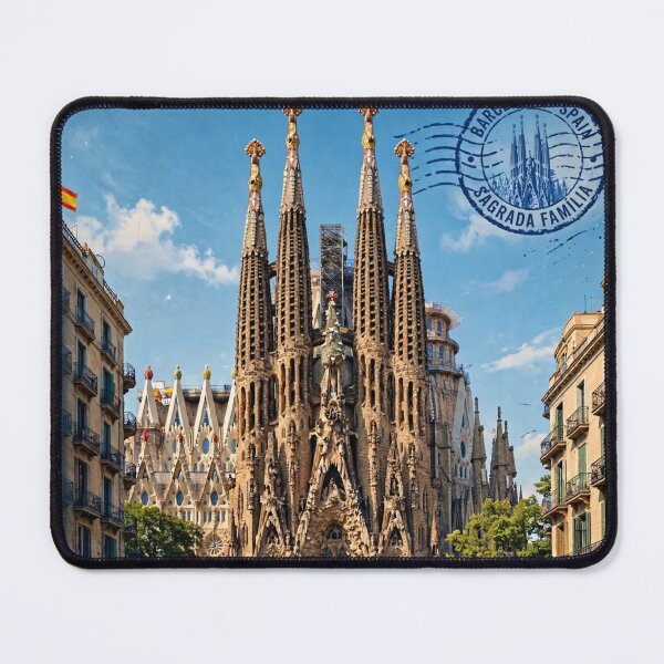 Item preview, Spain – Sagrada Familia Barcelona Vintage Travel | Gaudí Architecture & Mediterranean Charm designed and sold by DibujandoPorfa.