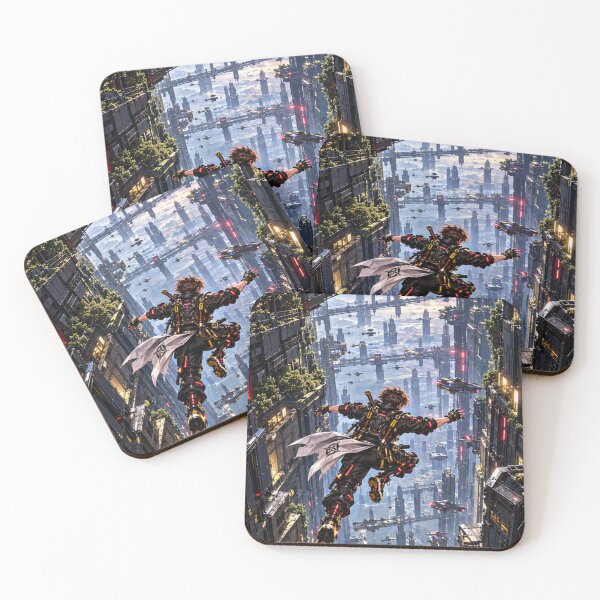 Item preview, Danix Cyberpunk Vertical City Poster Design designed and sold by Kenzie & Co.