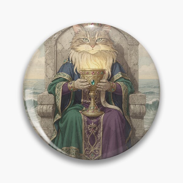 Item preview, Queen of Cups - Tarot Cat designed and sold by PictorialWhimsy.