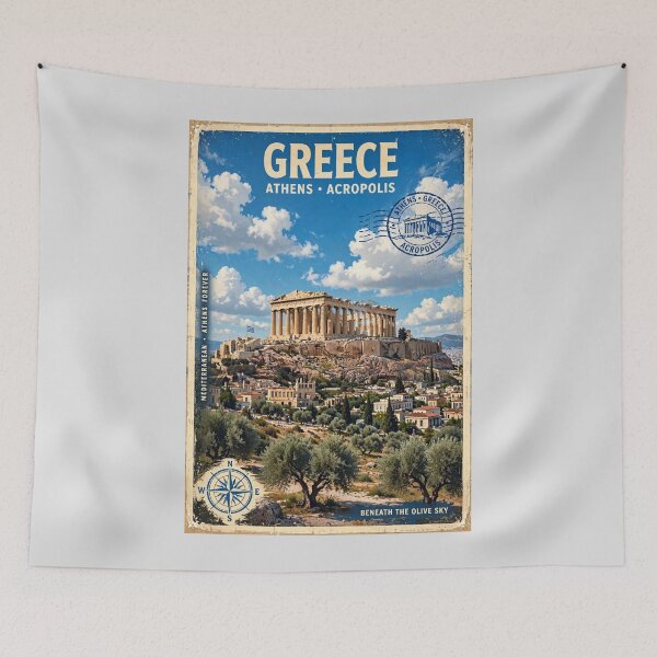 Item preview, Greece – Acropolis Athens Vintage Travel | Ancient Ruins & Mediterranean Beauty designed and sold by DibujandoPorfa.