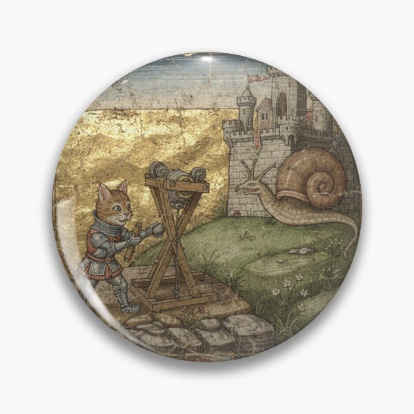 Item preview, Medieval Cat Knight Besieging a Snail Castle designed and sold by PictorialWhimsy.