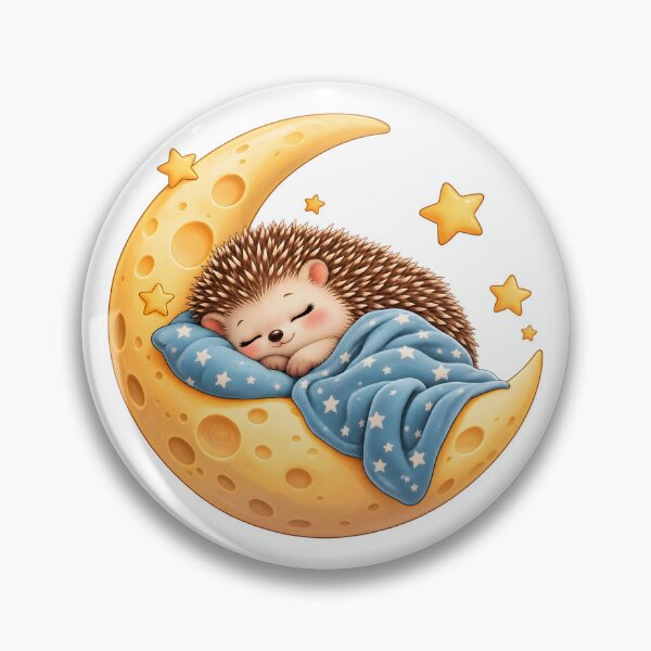Item preview, Cozy Sleeping Hedgehog on the Moon designed and sold by TinyWeird.