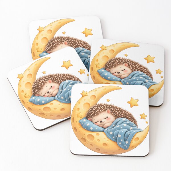 Item preview, Cozy Sleeping Hedgehog on the Moon designed and sold by TinyWeird.