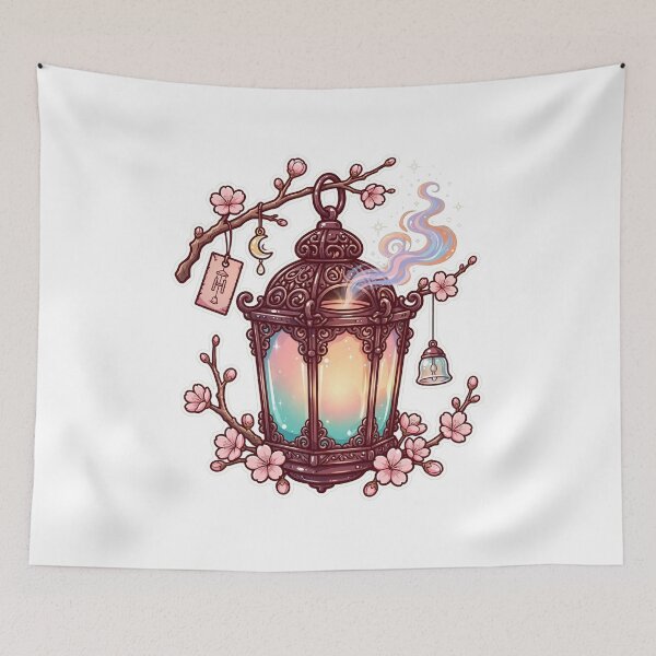 Item preview, Sakura Wind Chime Lantern designed and sold by LunaGlow Studio.