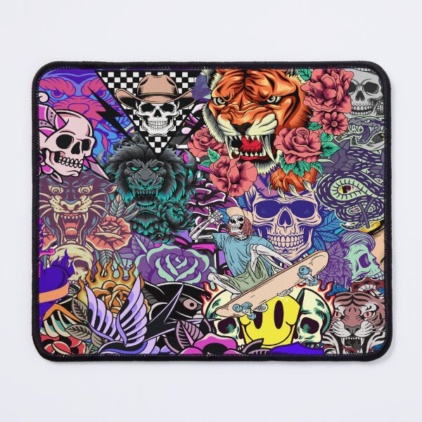 Item preview, Tattoo Flash Sticker Bomb Collage Art designed and sold by Side By Side Studio.