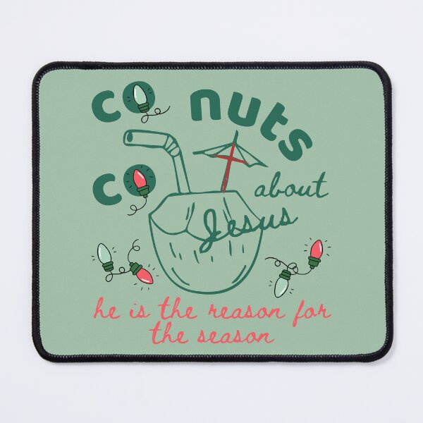 Item preview, Coconuts About Jesus the Reason for the Season Tropical Christmas Group Beach Holiday Red and Green Doodle designed and sold by Forevermore.