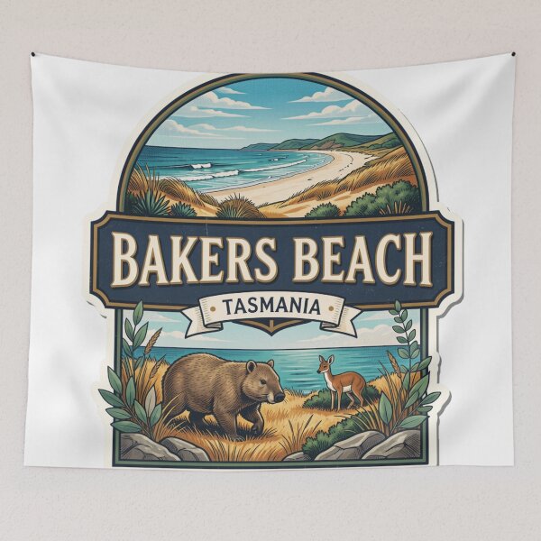 Item preview, Bakers Beach Sticker – Tasmania North Coast Design designed and sold by Random Designs.