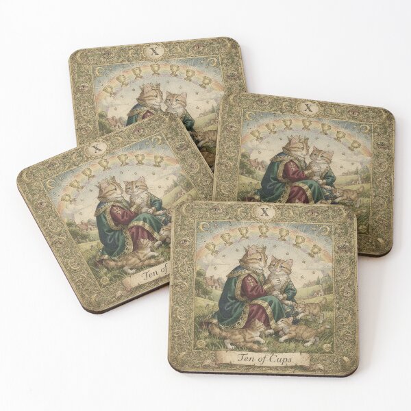 Item preview, Ten of Cups - Tarot Cat designed and sold by PictorialWhimsy.